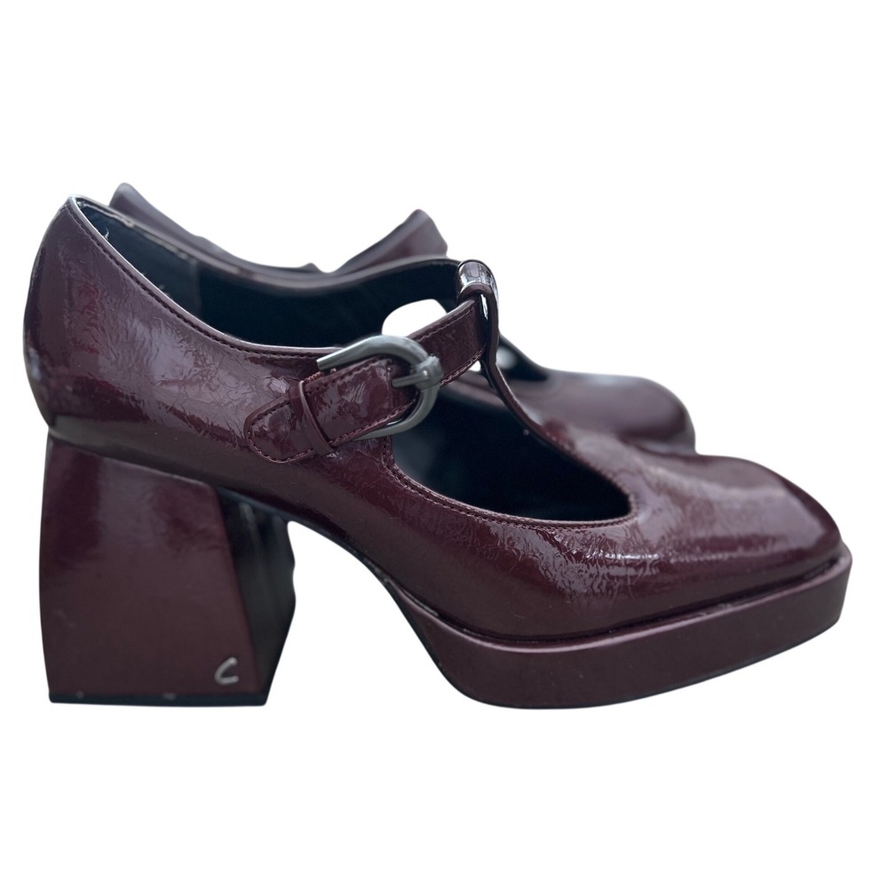 Circus NY Sam Edelman Kay Mary Jane Platform Heels Burgundy Patent Size 7.5